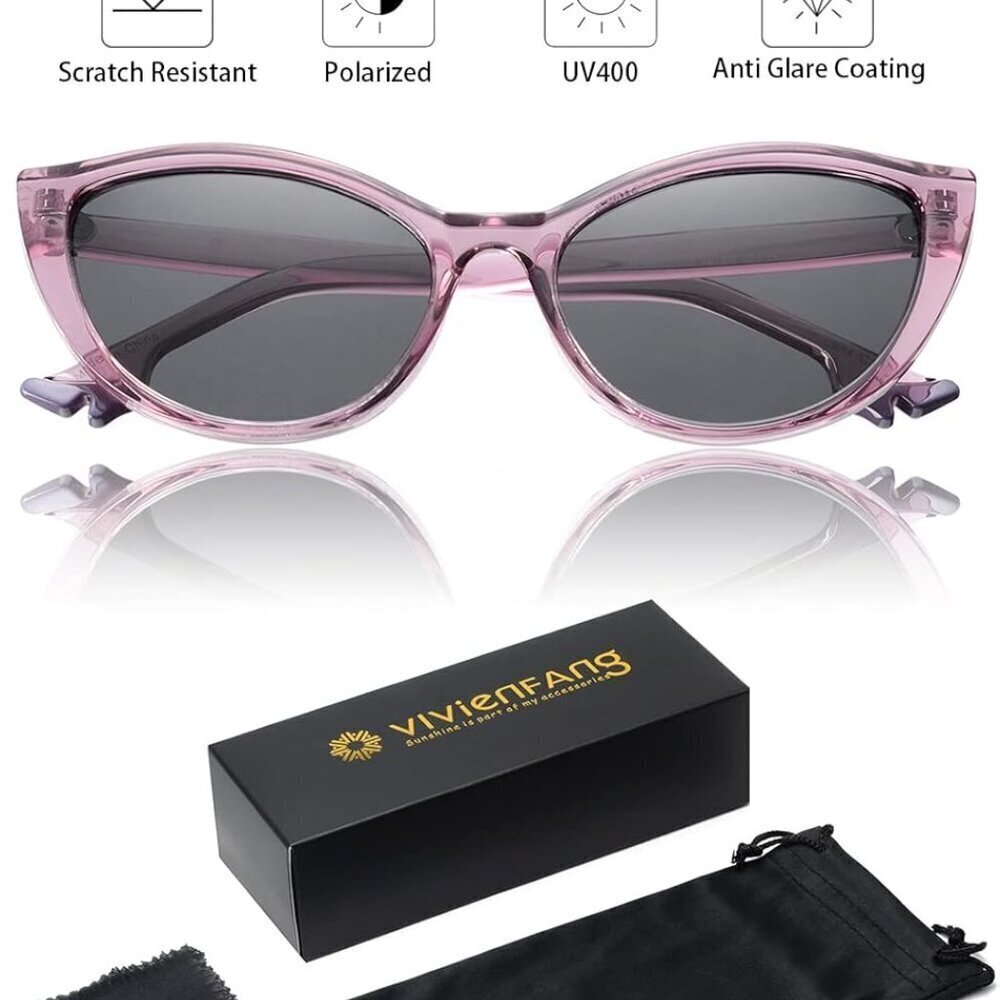 Retro Cat Eye Sunglasses Women UV Protection Polarized Vintage Y2K Style - Picture 6 of 6